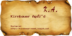 Kirnbauer Agád névjegykártya